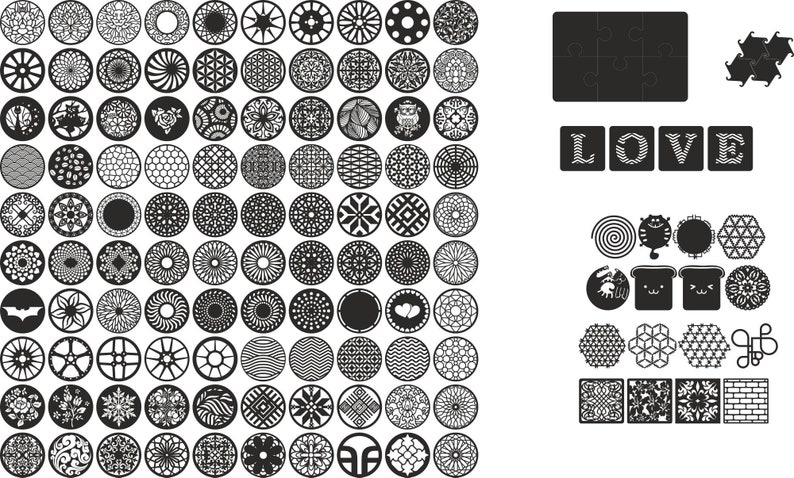 Download Coaster Set Svg design silhouette for Laser Plasma Cricut ...
