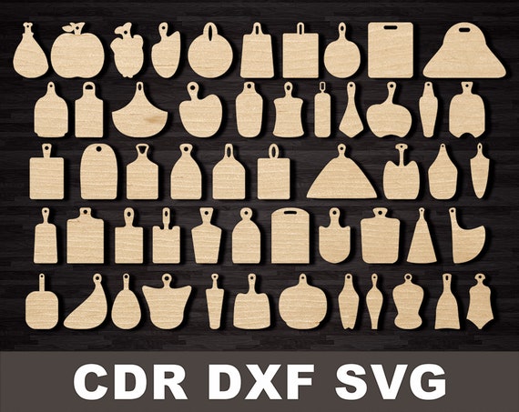 Cutting Board With Handle Set Vector Template Cnc Cutting File, Silhouette  for Laser Machine. Woodworking Plans Cdr, Dxf, Svg Files (Download Now) 