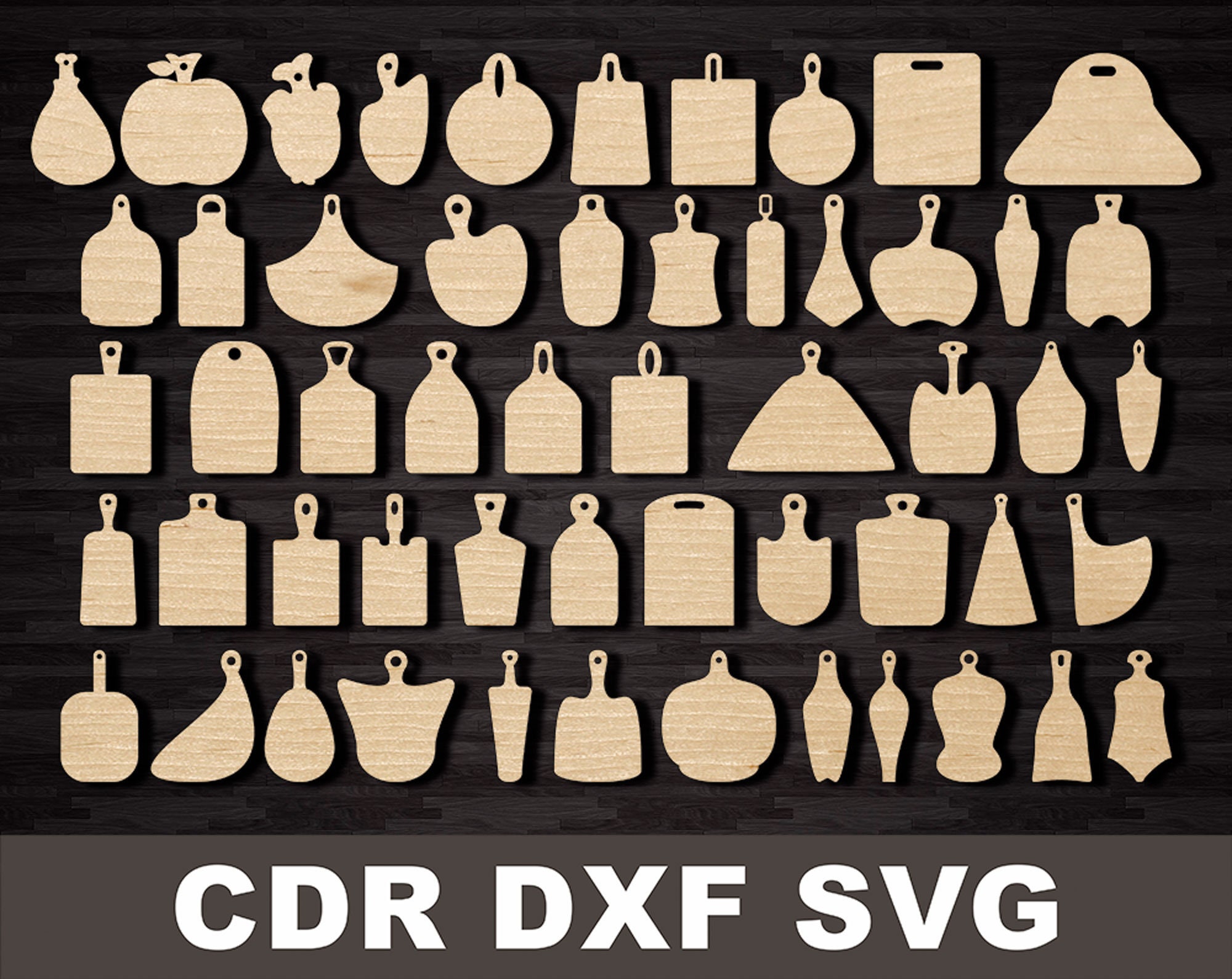 Cutting board with handle set vector template Cnc cutting Etsy Cutting board with handle set vector template Cnc cutting Etsy