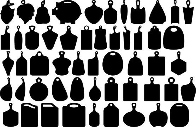 DXF Cutting Boards Silhouettes Boards for Serving Dishes Cdr Etsy