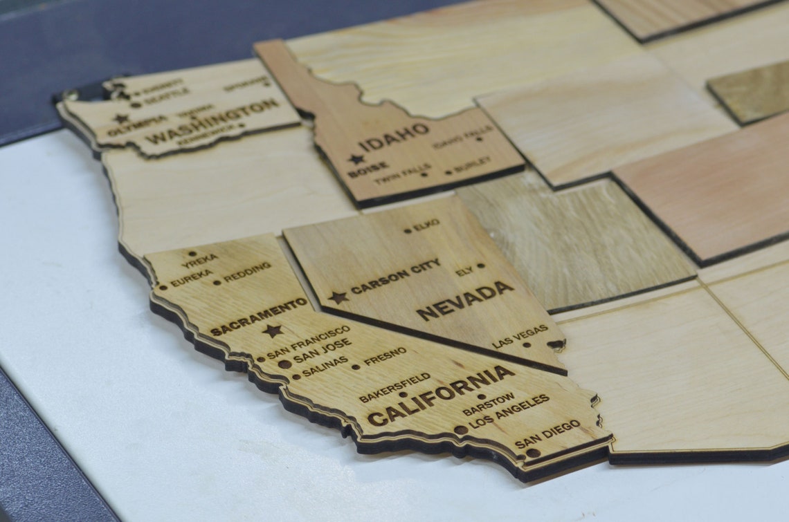 USA Map laser cut svg file vector for laser Etsy