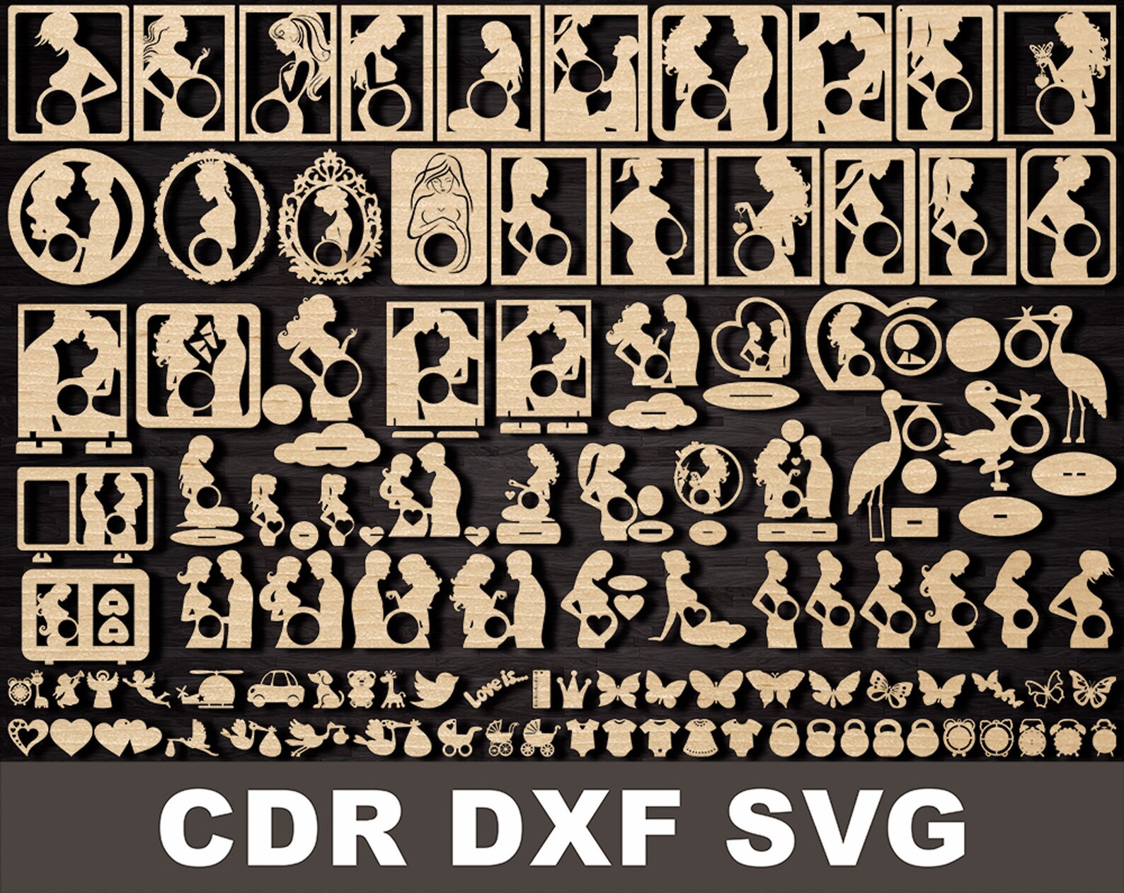 Pregnant Photo Frames Ultrasound Baby Scan Cdr Laser Cut Files Etsy