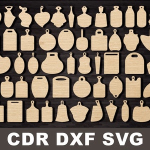 Kitchen Cutting board set vector template for Cnc cutting file silhouette for laser machine Woodworking plans cdr, dxf, svg instant download image 1