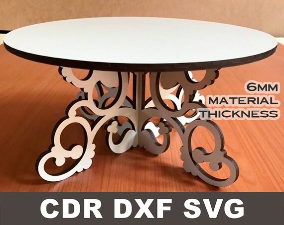 Cake Stand Svg Cnc Vector Pattern For Laser Cutting Vector Etsy