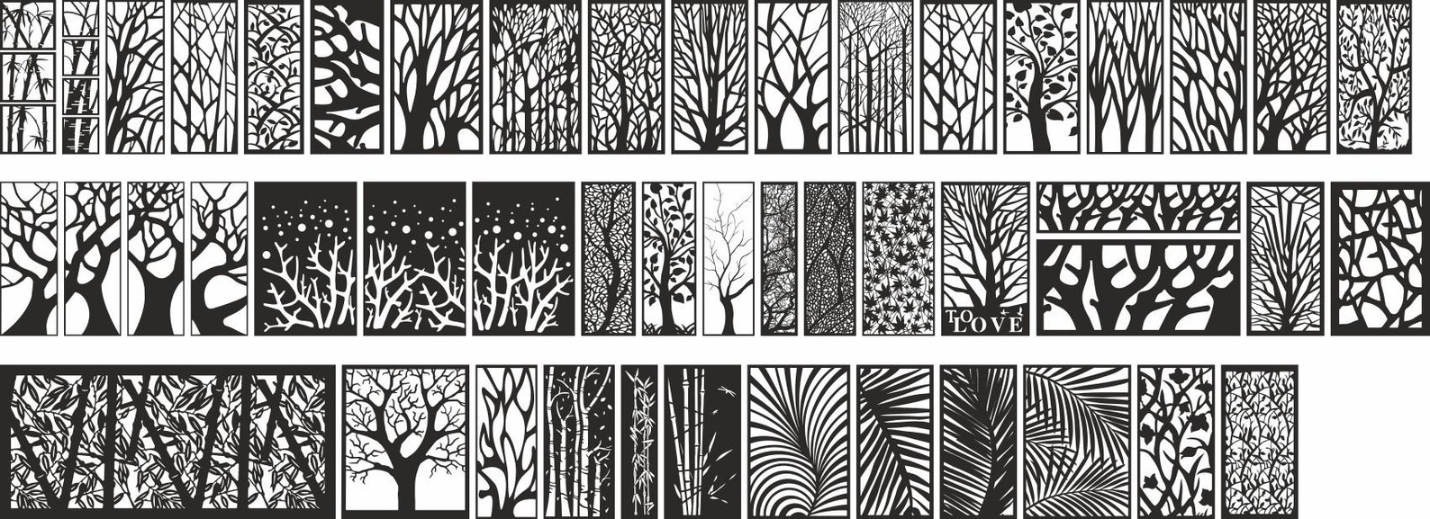 Tree Panel Dxf Wall Decoration svg Decorative Room Divider Etsy