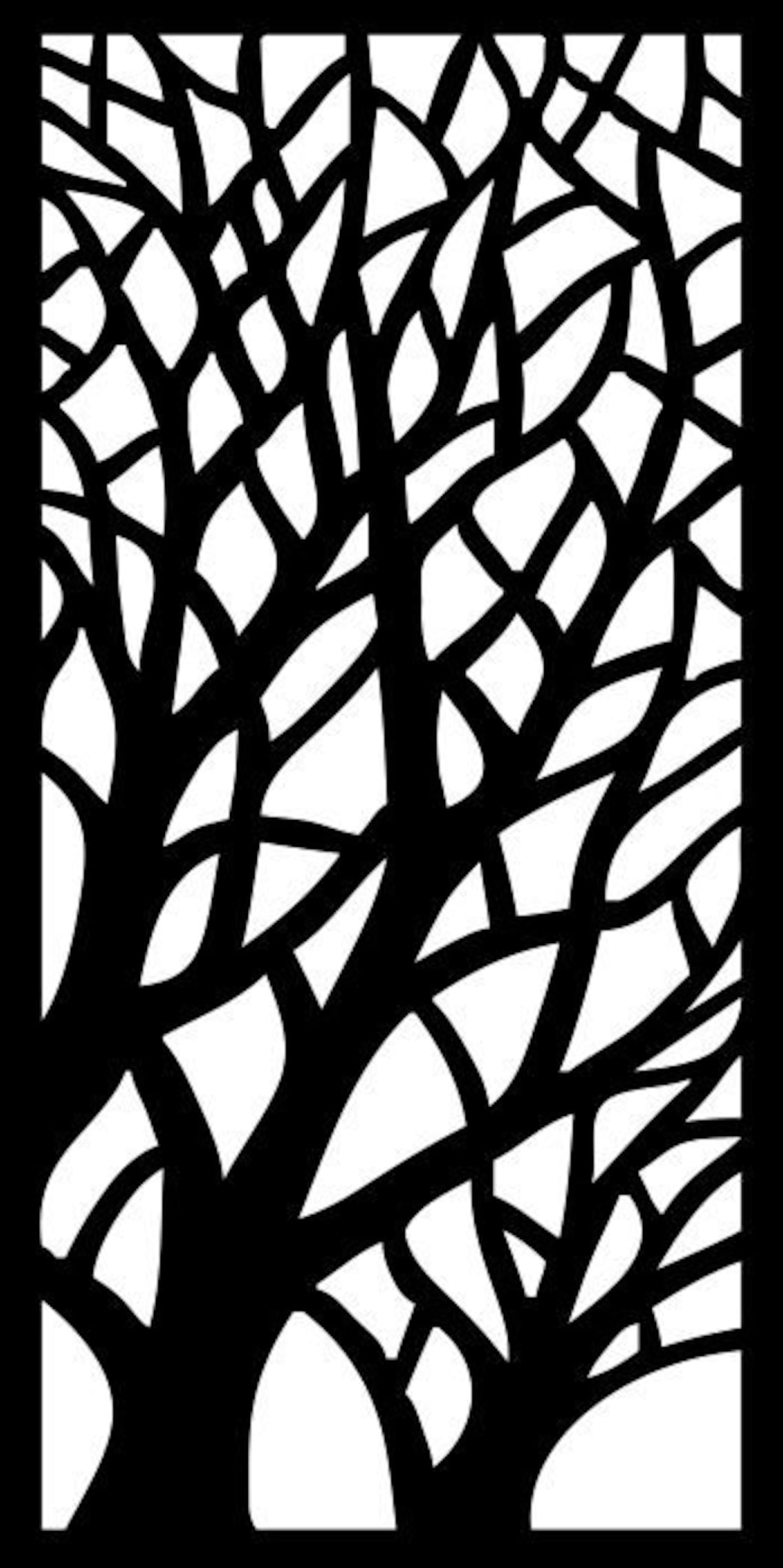 Tree Panel Dxf Wall Decoration svg Decorative Room Divider Etsy