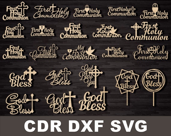 Download Baptism Cake Topper Svg God Bless Sign Holy Communion Cake Etsy