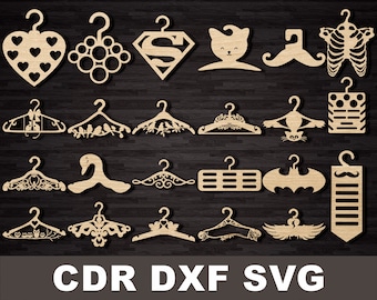 Original clothes Hanger svg bundle, Laser cut template clothes Hanger cricut vector cdr Hanger cut cnc file clipart svg cool child hangers