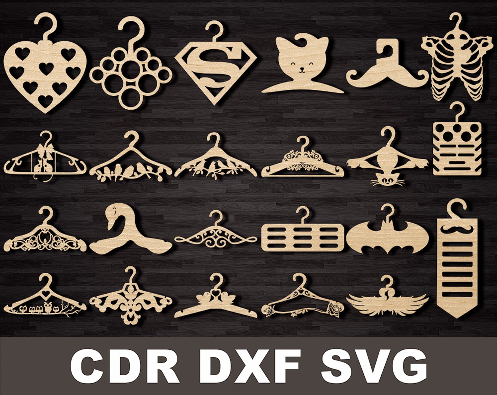 Original Kleiderbügel SVG Bundle Laser cut Template Kleidung Etsy