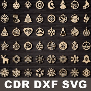 Plotterdatei Tannenbaum, Christbaumschmuck SVG Dxf Plotterdatei, Weihnachten Ornament Lasercut SVG DXF Weihnachten Silhouette