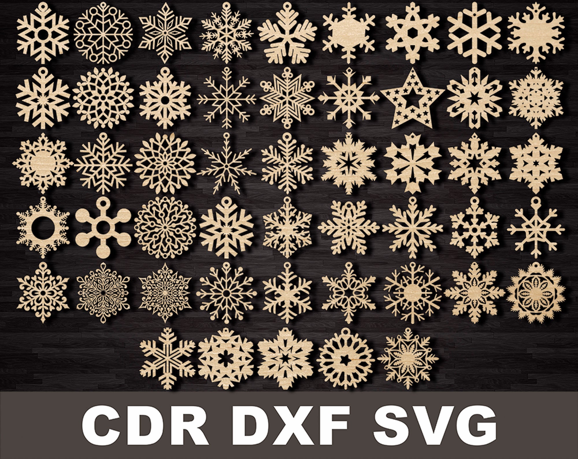 Laser cut wood snowflakes ornaments. Stock Photo by ©Vaitekune 136721586