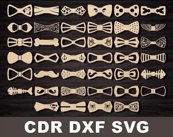 Download Bow Tie For Men Svg Pattern Laser Cut Laser Files Dxf Cdr Etsy