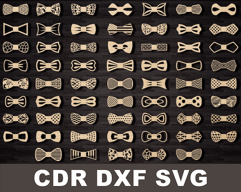 Download Bow tie cnc laser template svg pattern bundle lazer cut | Etsy