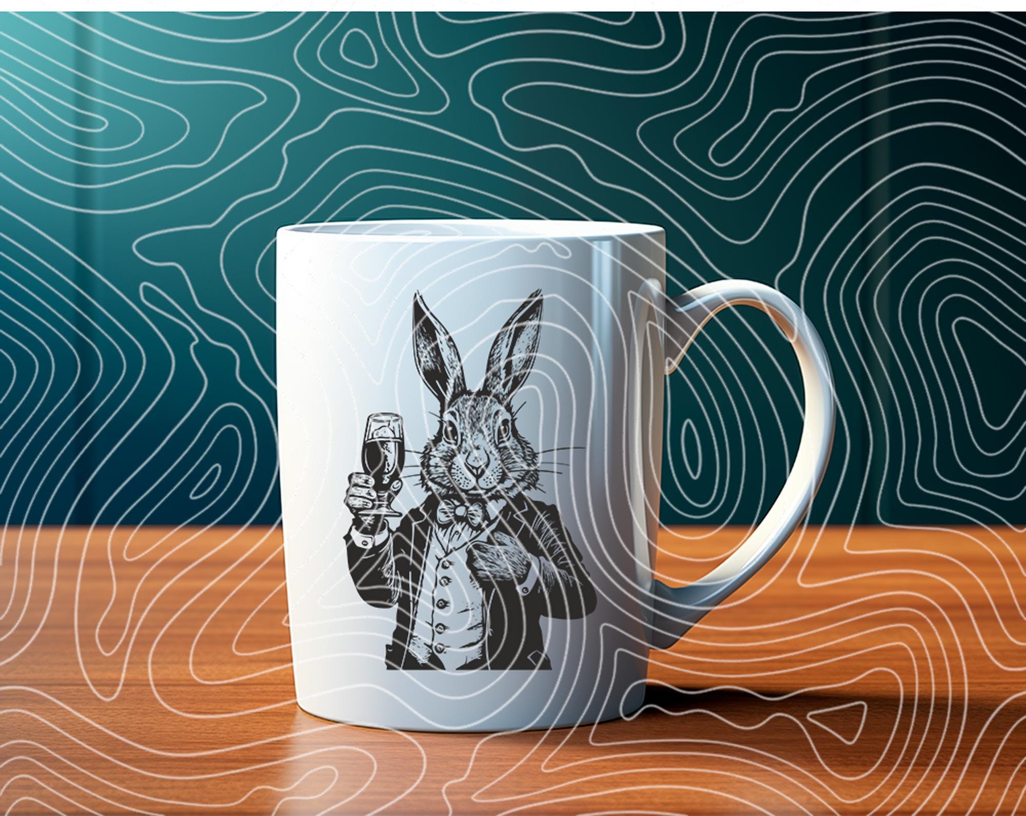 Wine Rabbit Shape Rabbit Drinking Wine SVG, Funny Rabbit Drinking Wine, Playful Animal ...