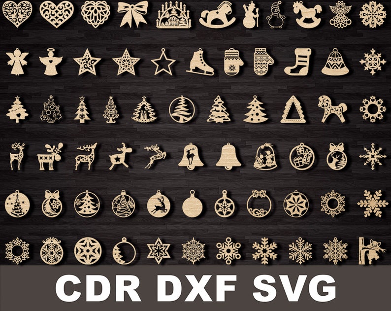 Christmas Ornament Svg Laser Cut Files and Cricut Etsy