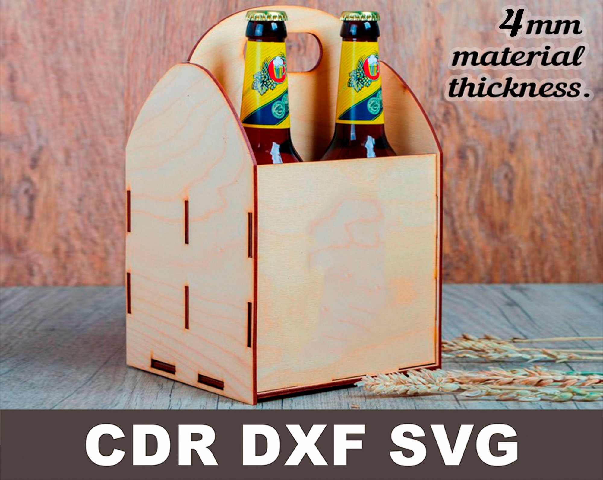 Beer holder box cdr vector file Beer crate svg cnc laser Etsy