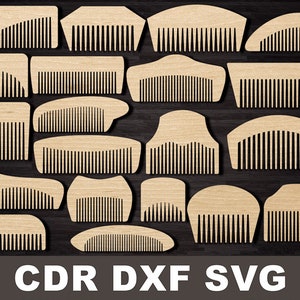 Svg beard comb plan, Beard Combs silhouette for Laser cnc Cutting Men Gift Plywood Wood Cut Router Model vector file for CNC laser cutter