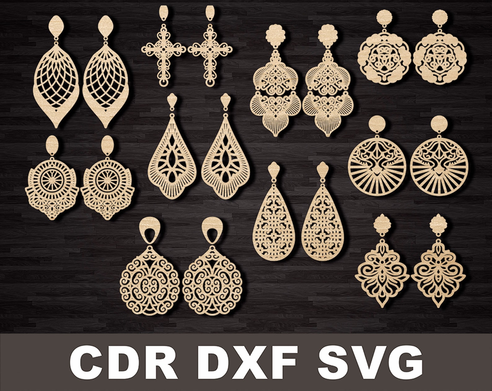 Earring Templates for Laser Cutting Decoration Pattern Cut Etsy Canada