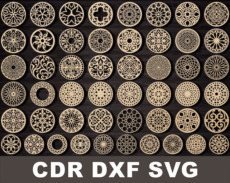 Coaster Geometric Circular Design Svg for Plasma and Cricut Cutting ...