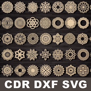 May include: A set of 40 laser cut mandala designs in various intricate patterns. The designs are perfect for crafting projects, home decor, and more.