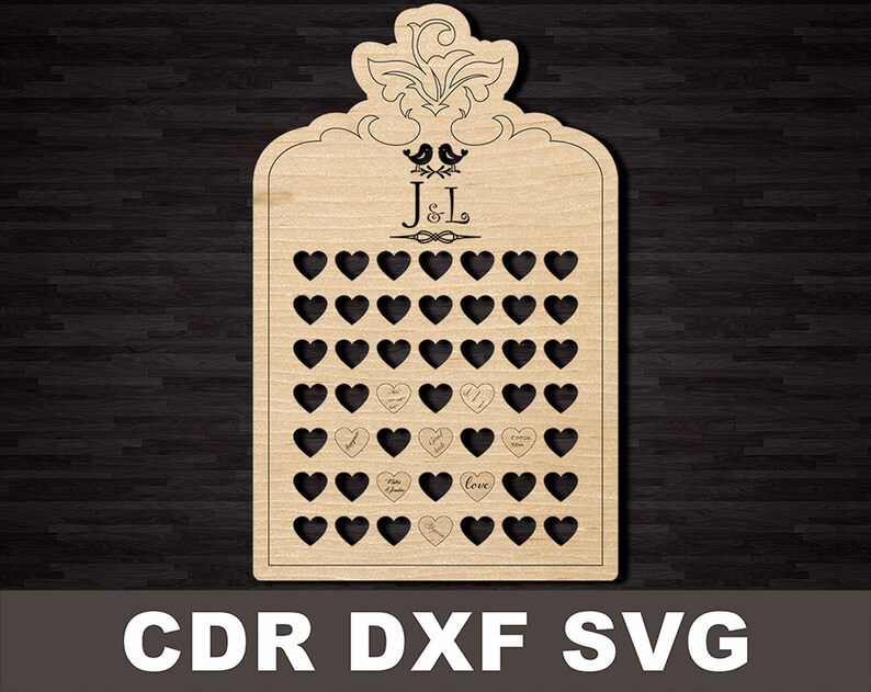 Download Wedding Guest Book Svg Laser cut files DXF SVG CDR vector ...