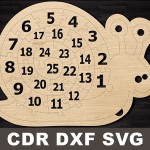 Numbers puzzle svg file, laser model cnc educational puzzles, vector cut file cnc file, cnc pattern, laser cut files, vector for CNC cdr