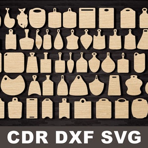May include: A collection of 50 different cutting board SVG designs, perfect for crafting and creating personalized kitchen accessories. The designs include various shapes, sizes, and styles, offering a wide range of options for customization.