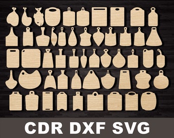 Cutting board Cnc cutting file, cut template for laser machine. Woodworking plans. cdr, dxf, svg files instant download. Kitchen set house