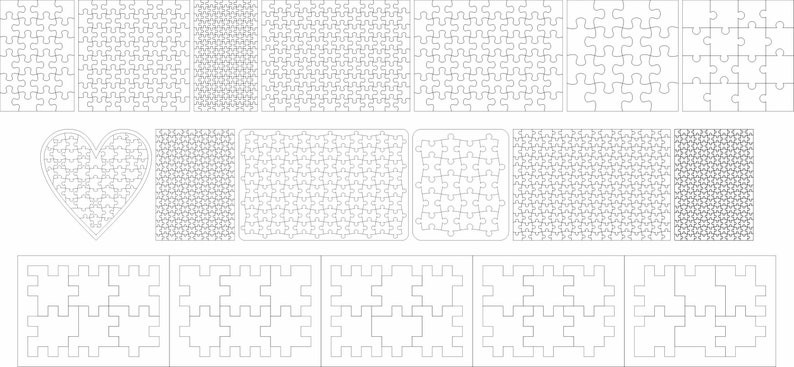 Puzzles svg, Puzzles laser cut, Puzzle Templates,Jigsaw puzzles file, CNC files, CNC plans, Instant download, cnc pattern, cnc cut image 2