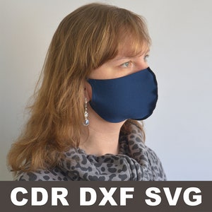 Face mask pattern SVG for cutting machine washable pdf Reusable Face Mask, Adult Face Mask Sewing Digital Download laser cut Cricut Pattern