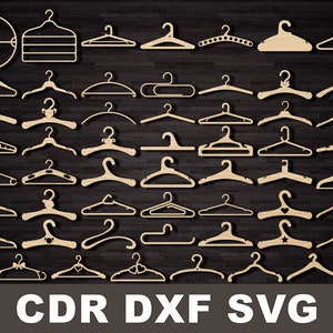 Klädhängare svg-paket, klädhängare cricut, klädhängare silhuett dxf klädhängare vektor cdr hängare klipp cnc-fil clipart