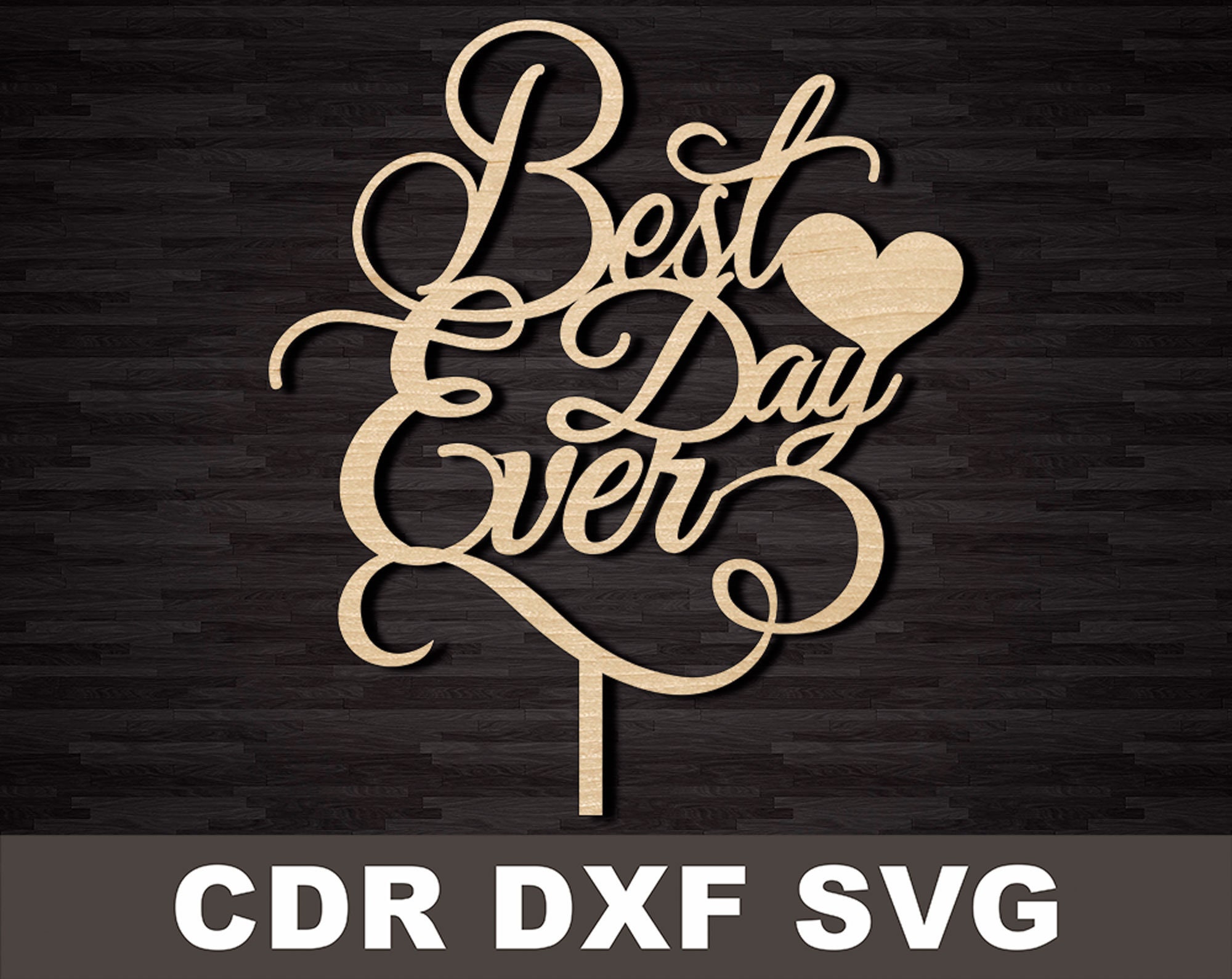 Download Best Day Ever Cake Topper Svg File Cute Sayings Lettering Etsy