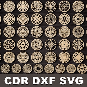 Svg coaster file for laser cutting Wooden Metal Templates, Vector Digital DXF Files Instant Download cnc Laser Cutting Plasma Cricut Maker