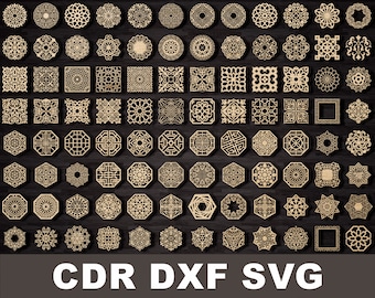 Svg coaster láser cortado montañas rusas de forma redonda, bar suministra cdr corte láser, té y café Coaster paquete conjunto, Housewarming cricut svg regalo