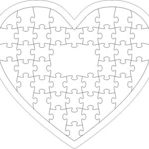Heart puzzle pieces svg, Wedding Guest Book Svg Laser cut files DXF SVG CDR vector plans wedding Guestbook Decorations Puzzle Guest Book image 2