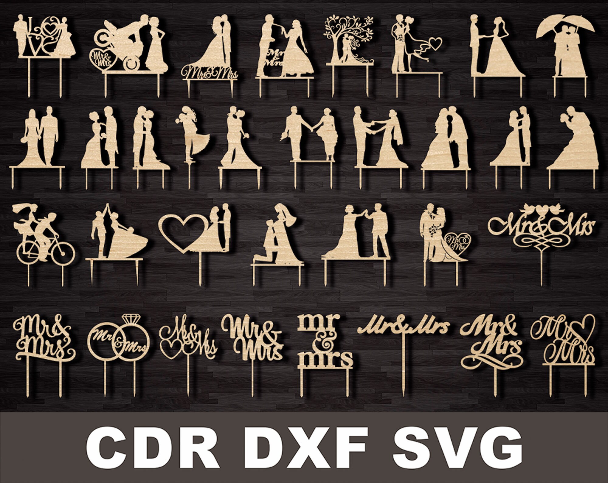 Free Free 58 Couple Wedding Cake Topper Svg SVG PNG EPS DXF File
