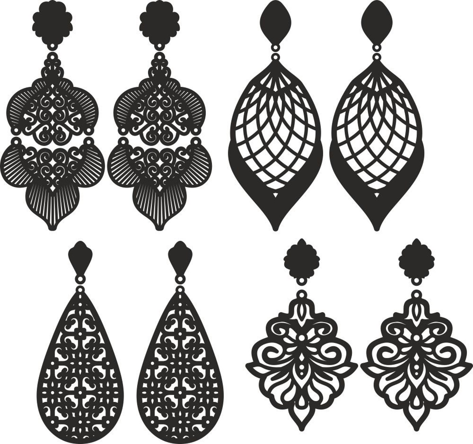 Earring Templates for Laser cutting Decoration pattern cut Etsy