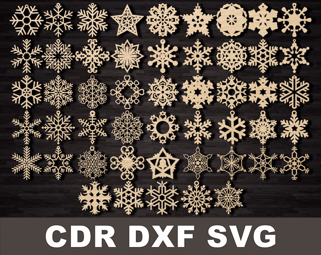 Christmas Tree Snowflakes Laser Cut Files Vector Plans, Svg Dxf Svg ...