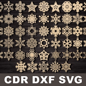 Albero di Natale fiocchi di neve laser taglio file vettoriali piani vettoriali, svg dxf svg file download istantaneo, cnc modello taglio laser, arredamento di Natale svg idea