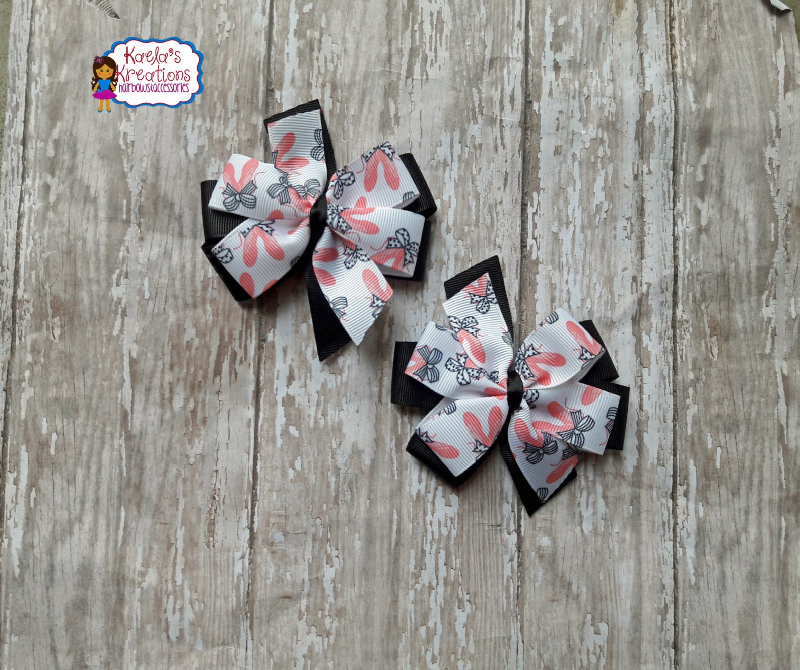 ballet hair bows,ballet bows,pink and black ballet hair bows,black and pink ballet hair bows,ballet.