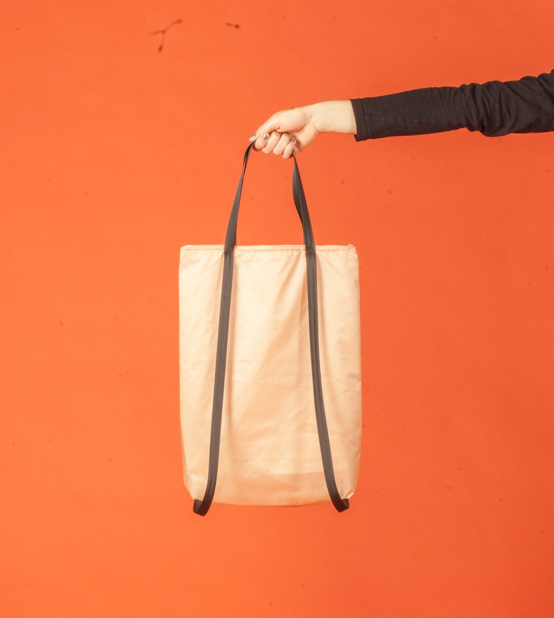 Minimal Light Backpack Tote Bag Rucksack in Orange Beige Peach Etsy