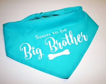 Dog BANDANA, Personalized Dog Bandana, Big Brother, Big Sister, Pregnancy Announcement , Dog, Custom Name, Green, Blue, Pink, Red, Black
