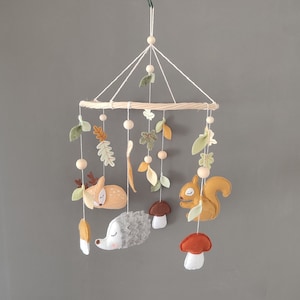 Handmade forest theme baby mobile