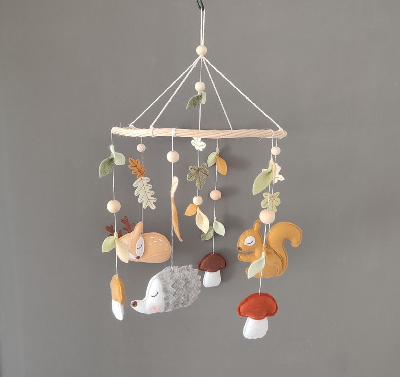 Handmade forest theme baby mobile image 1