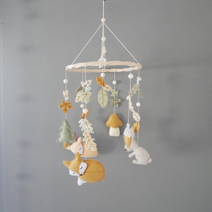 Handmade forest theme baby mobile