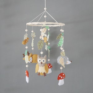 Handmade forest theme baby mobile