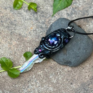 Angel aura quartz whimsical pendant