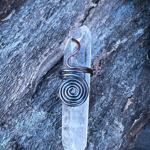 Copper wrapped spiral ring