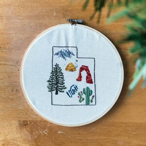 Customized State Embroidery Hoop | homestate | hometown | thoughtful personal gift | long distance