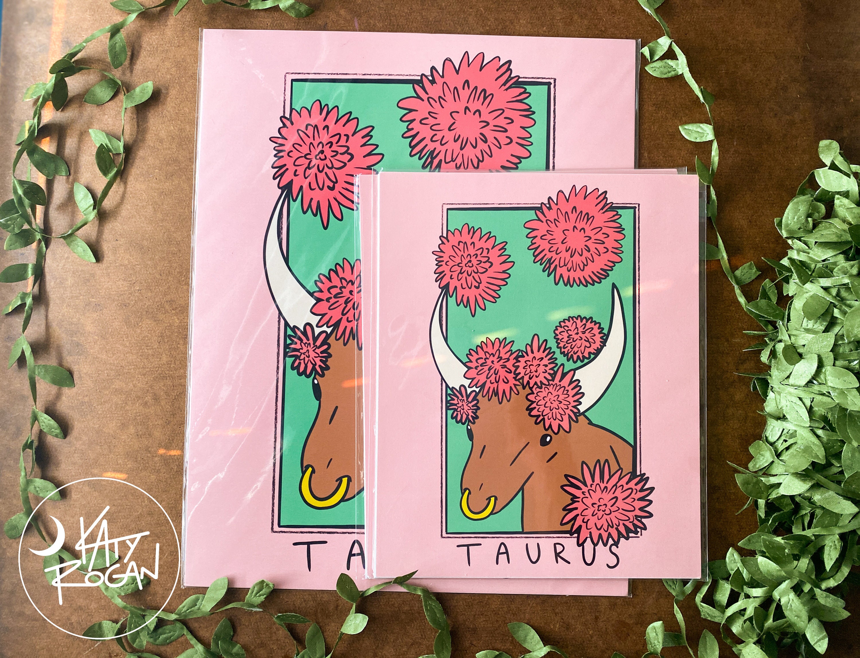 Taurus Tarot Card Print 2 Sizes Zodiac Etsy